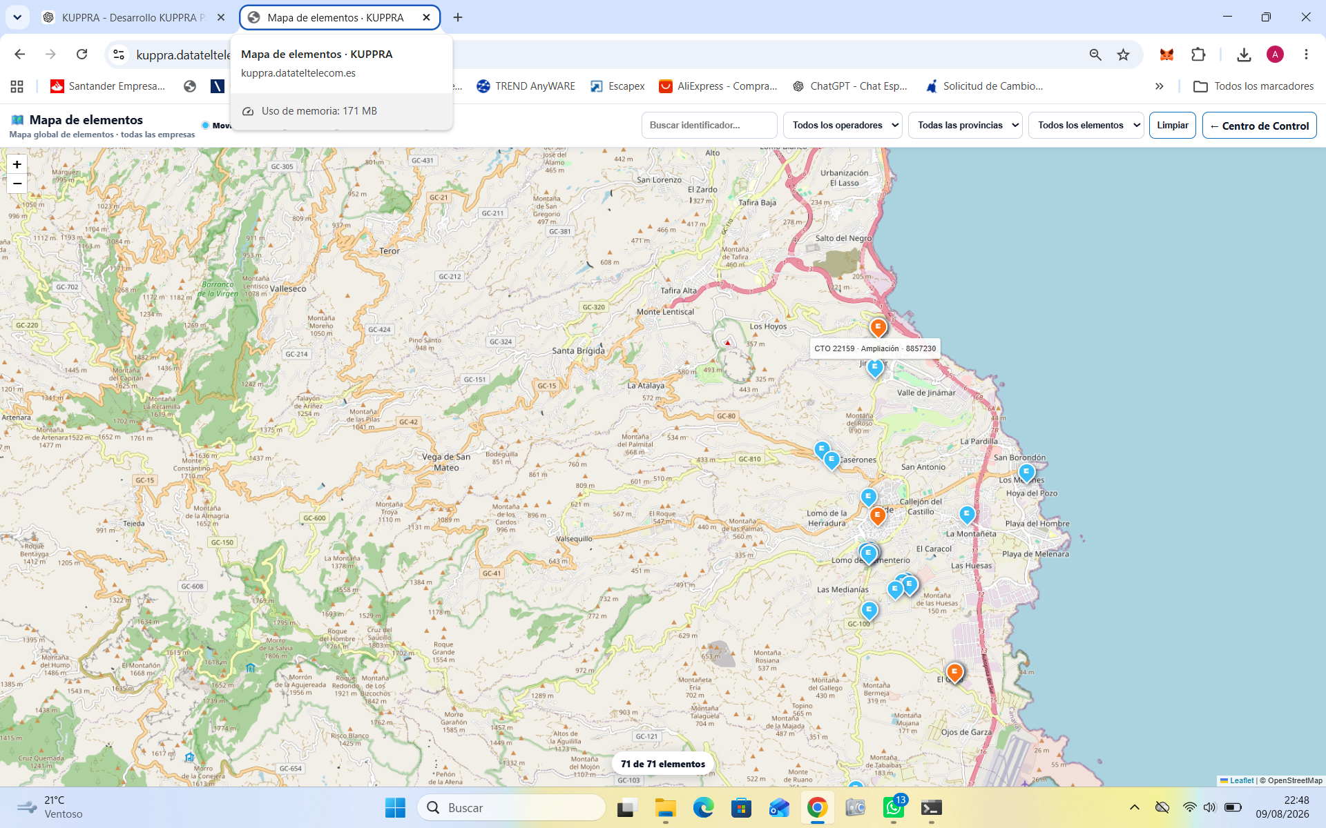 Mapa geolocalizado de KUPPRA